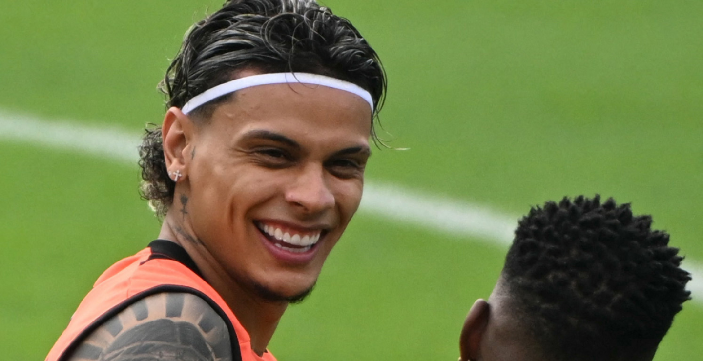 Richard Ríos, mediocampista de la Selección Colombia, en un entrenamiento durante las Eliminatorias Sudamericanas
