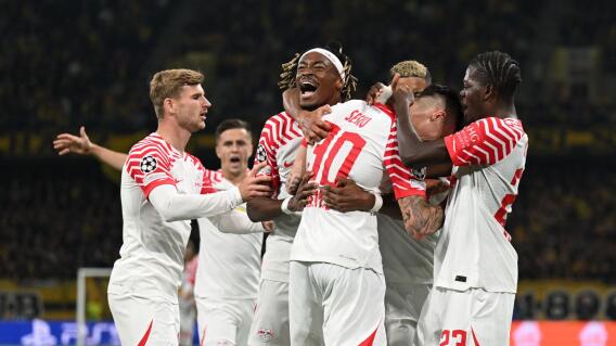 Jugadores del RB Leipzig festejando victoria 1-3 sobre Young Boys, por la Champions League. Jugadores del RB Leipzig festejando victoria 1-3 sobre Young Boys, por la Champions League.