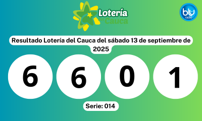 Resultado Lotería del Cauca del sábado 13 de septiembre de 2025 Resultado Lotería del Cauca del sábado 13 de septiembre de 2025