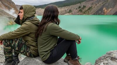 La hermosa laguna verde en Nariño que está en la cima de un volcán activo; es cerca de Pasto La hermosa laguna verde en Nariño que está en la cima de un volcán activo; es cerca de Pasto