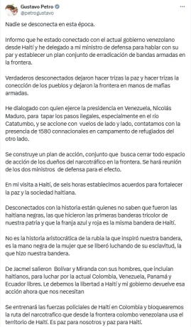 Trino sobre crisis Catatumbo Trino sobre crisis Catatumbo
