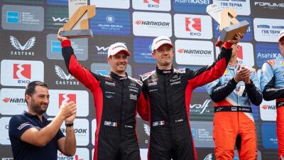 Vincent Landais y Sébastien Ogier del Toyota Gazoo Racing Vincent Landais y Sébastien Ogier del Toyota Gazoo Racing
