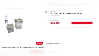 Set de contenedores herméticos de D1 por $34.900