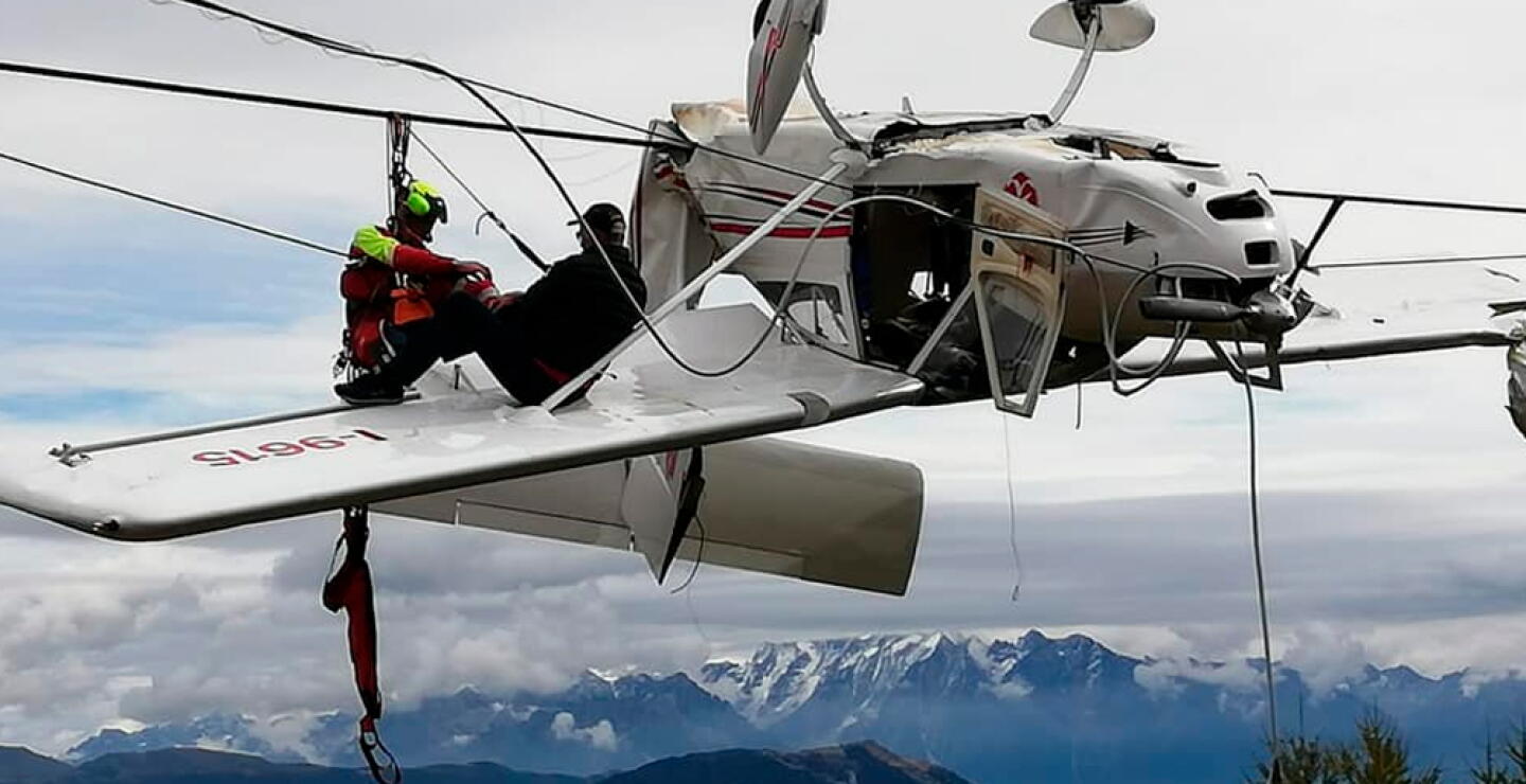 345375_Rescate de aeronave en los Alpes italianos // Fotos: Facebook CNSAS oficial