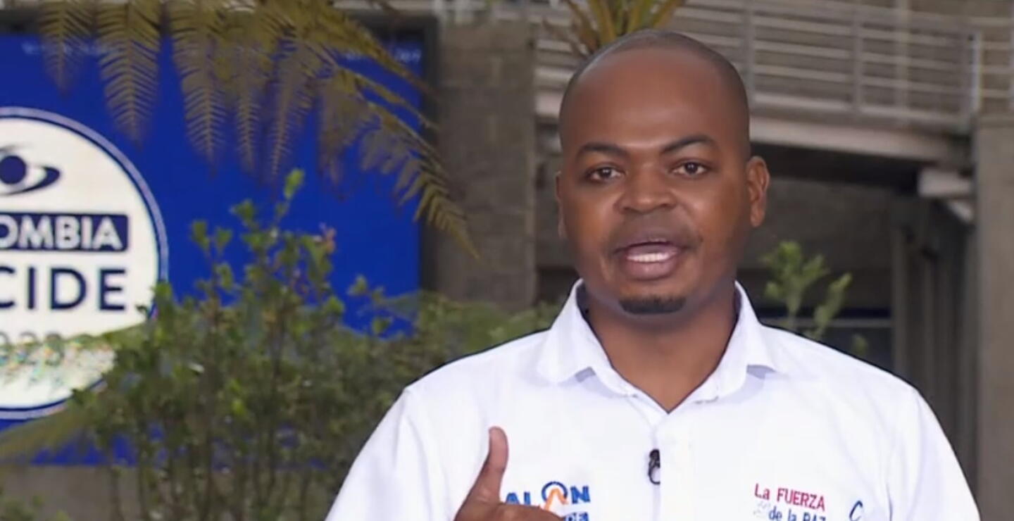 Alan Mosquera, candidato a la Alcaldía de Quibdó, en la Plaza Caracol