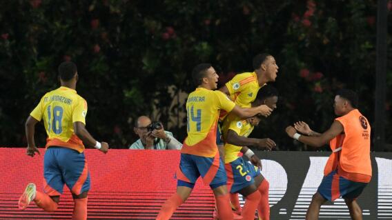 Jugadores de la Selección Colombia festejando anotación en el Sudamericano Sub-20. Jugadores de la Selección Colombia festejando anotación en el Sudamericano Sub-20.