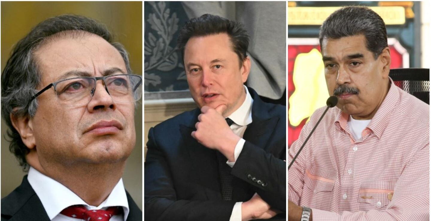Gustavo Petro, Elon Musk y Nicolás Maduro