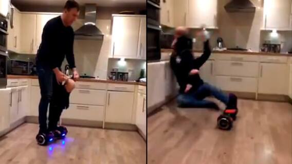 Video viral de futbolista en patineta hoverboard
