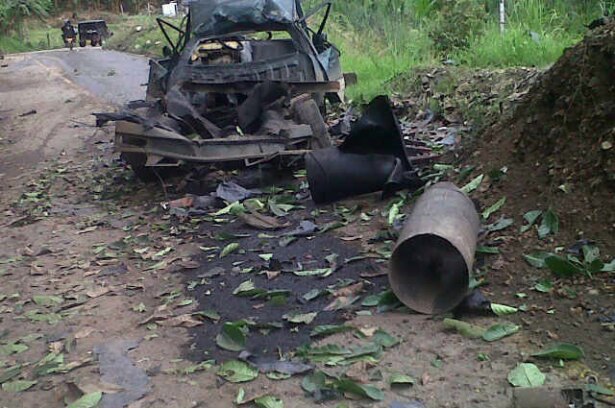 Carro bomba en Caloto, Cauca. Colprensa