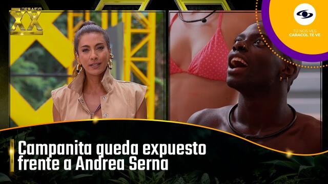 Campanita queda expuesto frente a Andrea Serna. Campanita queda expuesto frente a Andrea Serna.