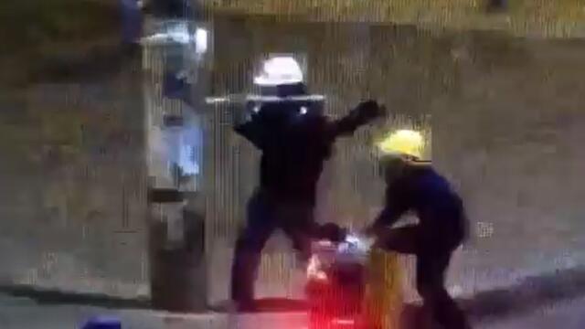 Policías fueron atacados con bombas incendiarias en Suba 