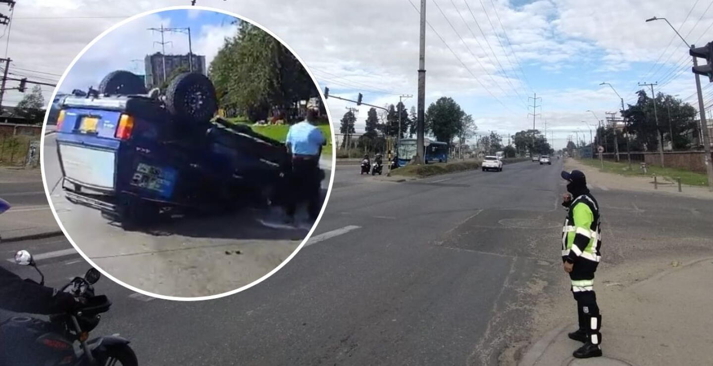 Vehículo se volcó en la Autopista Norte de Bogotá este 1 de enero: afectaciones en movilidad