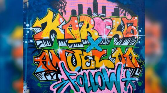Grafiti de Karol g y Anuel AA en la comuna 13 de Medellín. Grafiti de Karol g y Anuel AA en la comuna 13 de Medellín.