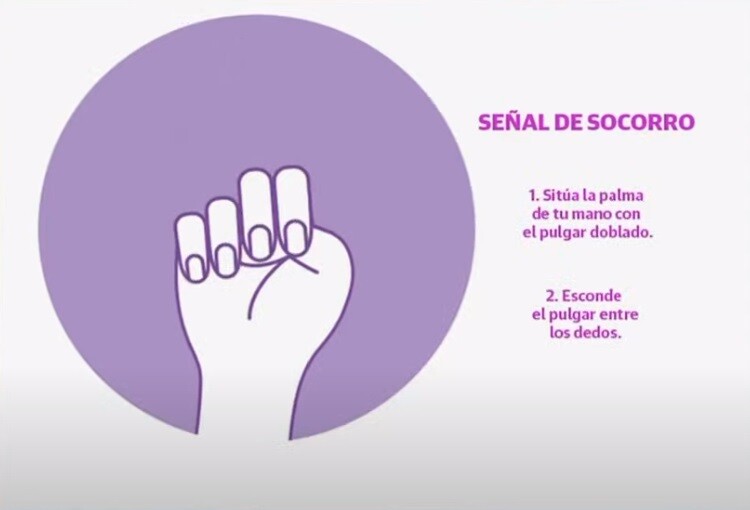 Asi es la señal que se debe hacer en caso de peligro.