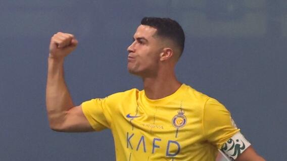Cristiano Ronaldo festejando doblete con el Al Nassr, por la Liga de Arabia Saudí. Cristiano Ronaldo festejando doblete con el Al Nassr, por la Liga de Arabia Saudí.