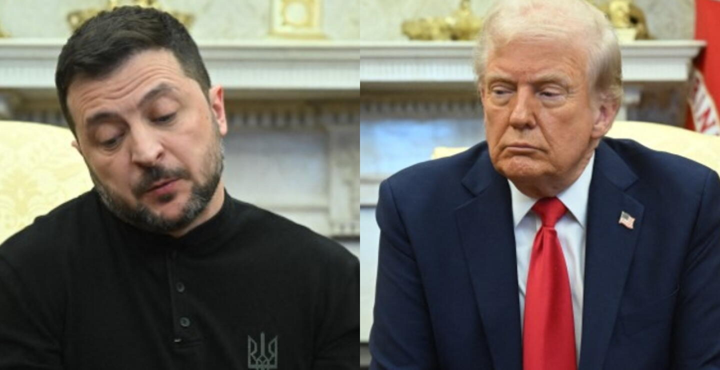 El presidente estadounidense Donald Trump y el presidente ucraniano Volodymyr Zelensky se reúnen en la Oficina Oval de la Casa Blanca en Washington, DC, el 28 de febrero de 2025.