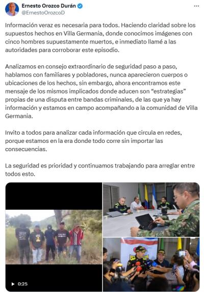 Ernesto Orozco, confirmó la veracidad del video difundido Ernesto Orozco, confirmó la veracidad del video difundido