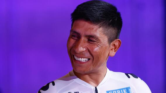 Nairo Quintana, ciclista del Movistar Team, en la presentación por equipos. Nairo Quintana, ciclista del Movistar Team, en la presentación por equipos.