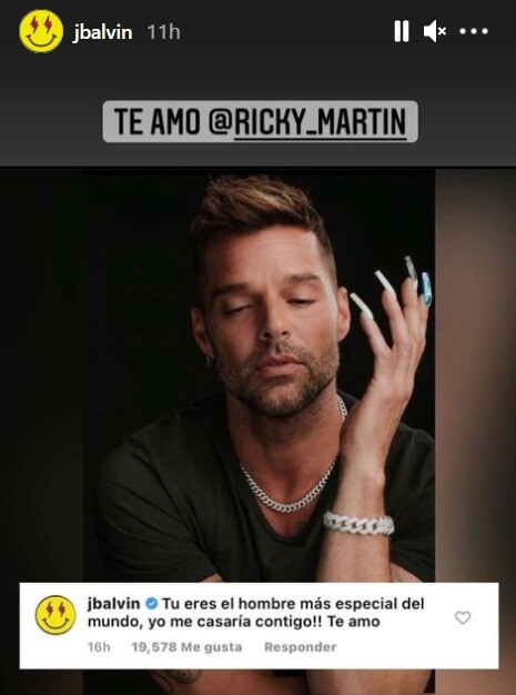 apoyo de J Balvin a Ricky Martin.