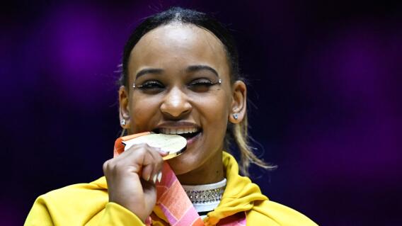 Rebeca Andrade, gimnasta brasileña, campeona del mundo Rebeca Andrade, gimnasta brasileña, campeona del mundo