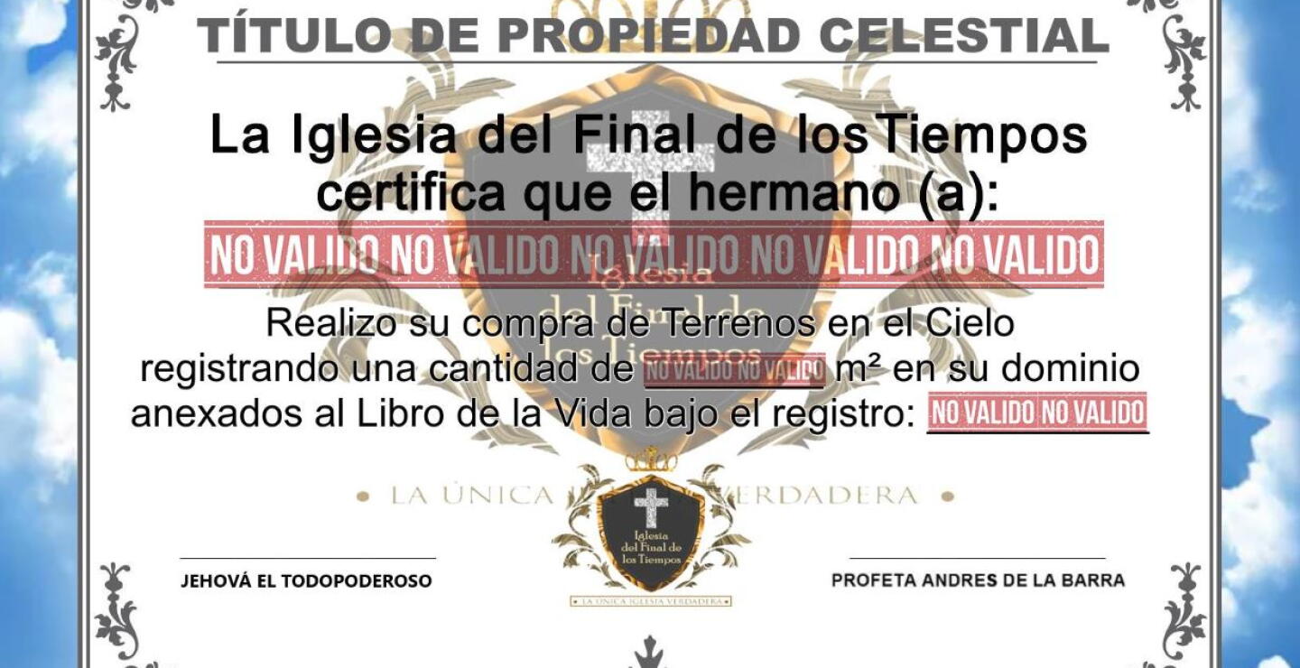 Iglesia vende “terrenos en el cielo” para que creyentes sean “vecinos de Jesús” y genera polémica
