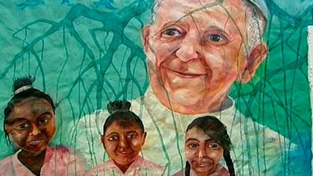 Paredes de Cartagena se engalanan con murales para recibir al papa Francisco