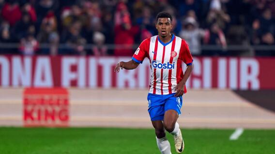 Jhon Solís en acción de juego con el Girona, de España. Jhon Solís en acción de juego con el Girona, de España.