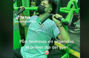 Ejercicio en gimnasio termina mal