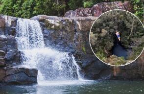 Impresionante salto de joven que se lanzó desde una cascada de más de 40 metros y sobrevivió