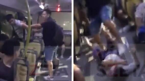 Un presunto acosador fue golpeado dentro de un bus cuando acosaba a una niña: todo quedó en video