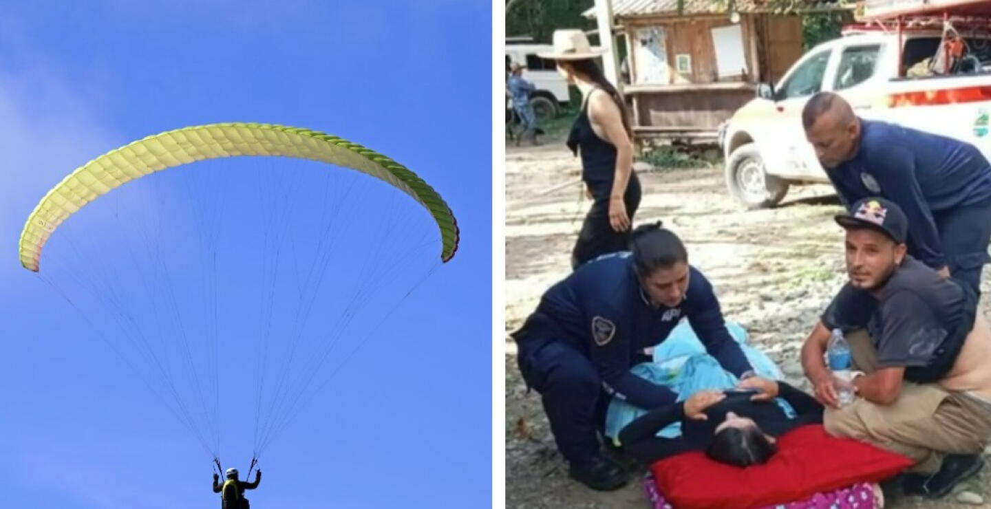Mujer resultó herida durante vuelo en parapente en Antioquia