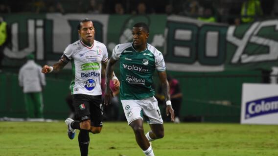 Acción de juego entre Deportivo Cali y Once Caldas en Liga BetPlay I-2026