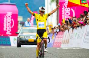 Miguel Ángel López, ciclista colombiano en la Vuelta a Colombia.