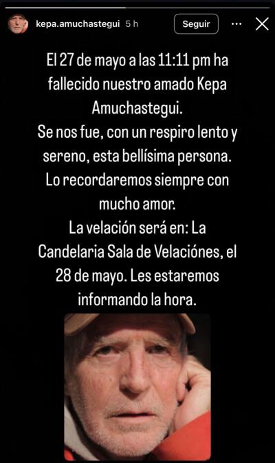 Falleció Kepa Amuchastegui Falleció Kepa Amuchastegui