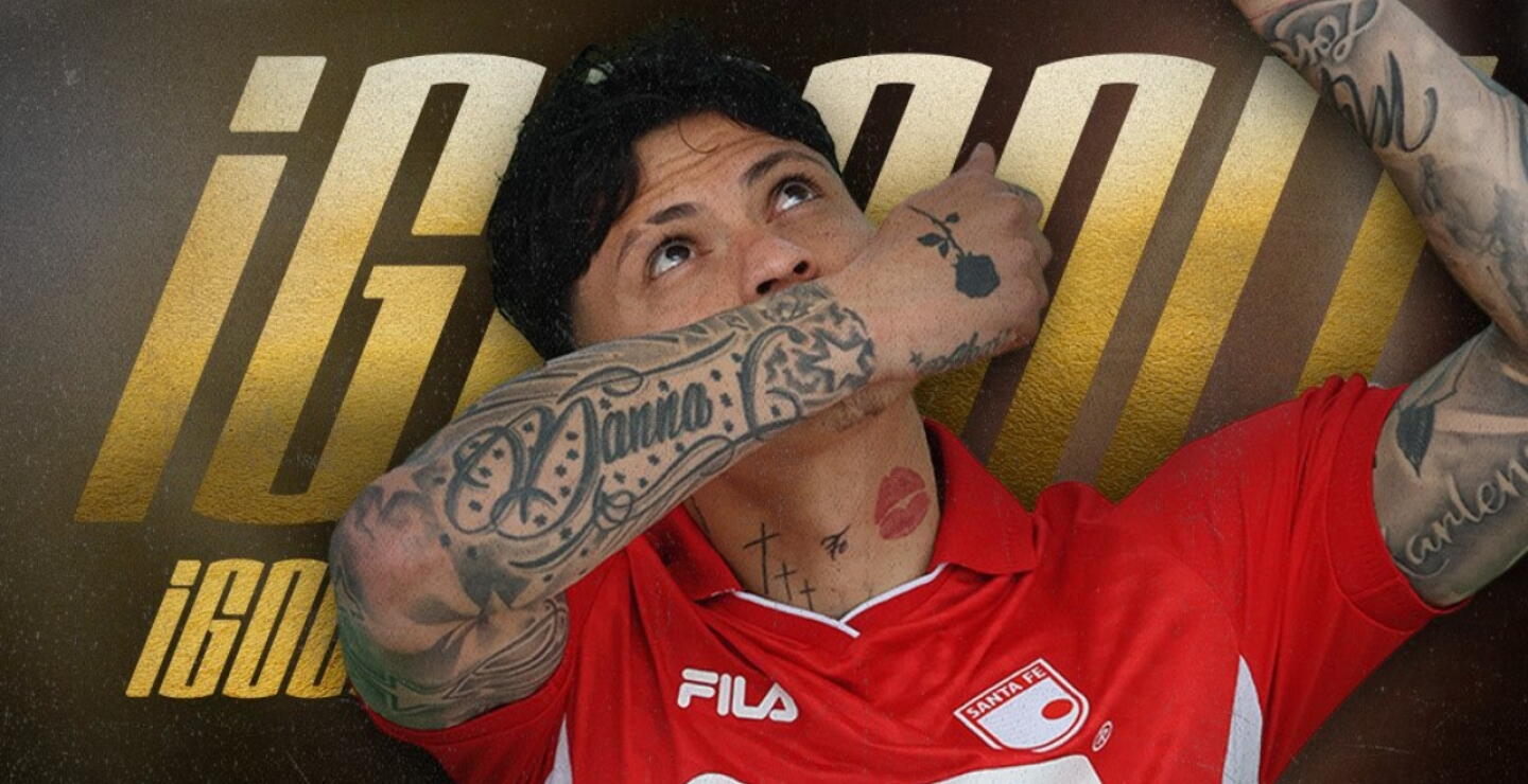 Alexis Zapata marcó gol con Santa Fe frente a Peñarol en la Copa Libertadores. 
