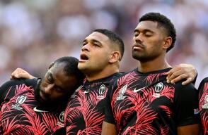Jugadores de Fiyi durante el Mundial de Rugby 2023 Jugadores de Fiyi durante el Mundial de Rugby 2023