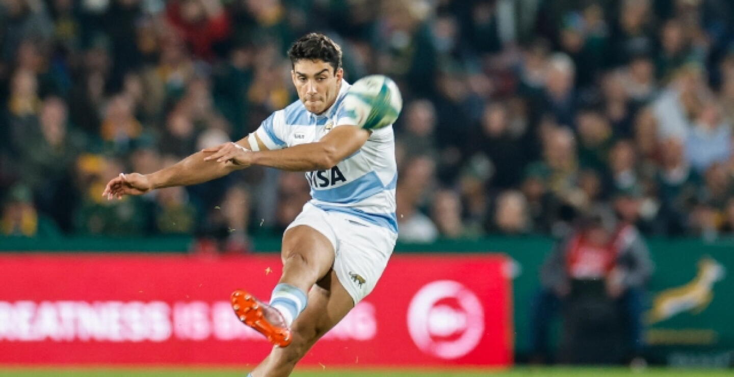 Santiago Carreras durante partido del Rugby Championship 2023
