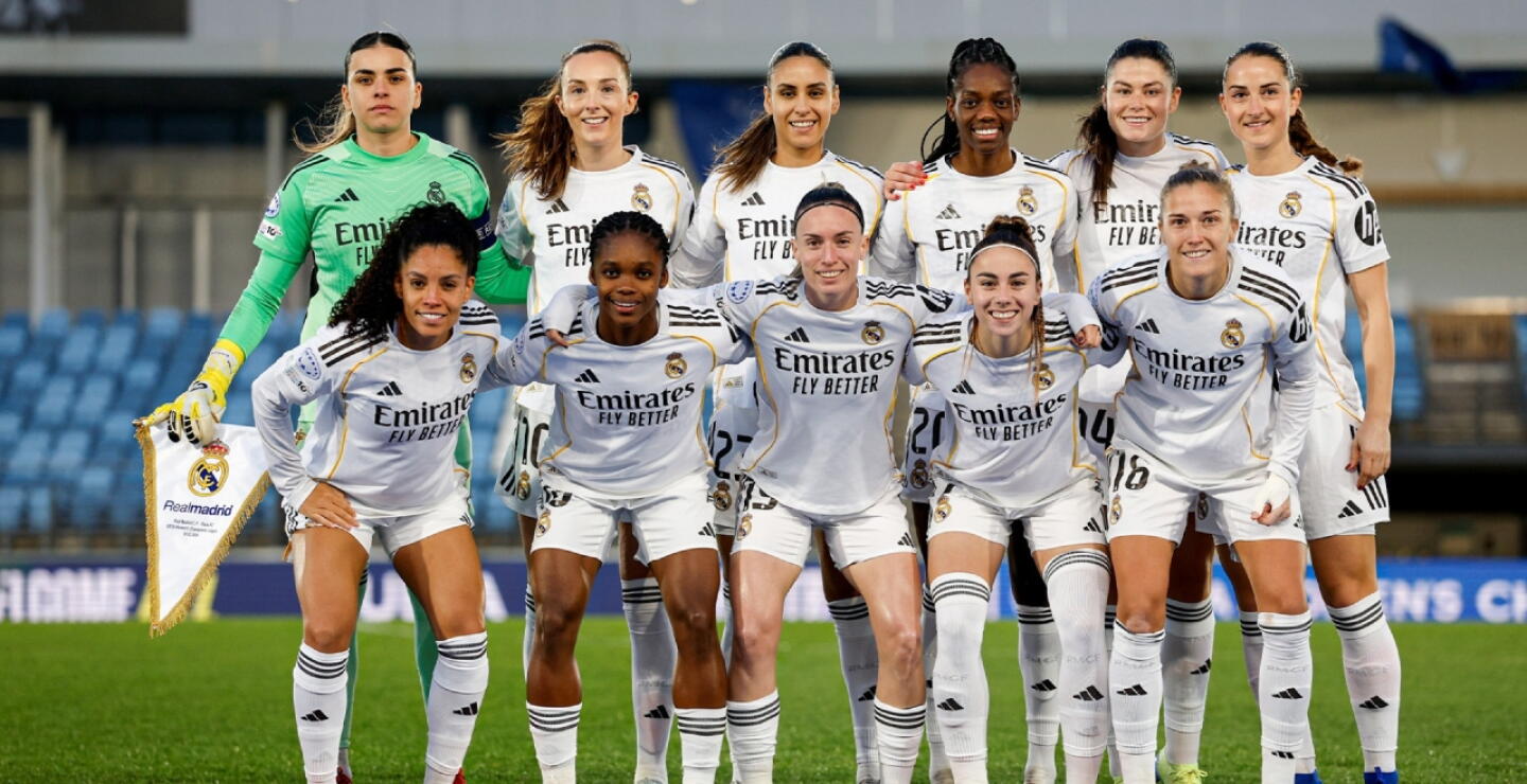 Linda Caicedo en la formación del Real Madrid vs. París FC por la Champions League femenina.