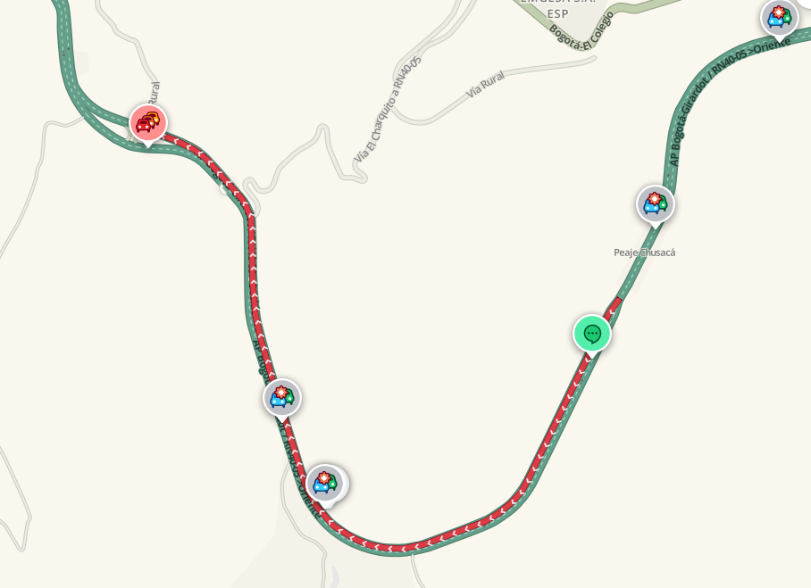 Waze accidente Chusacá