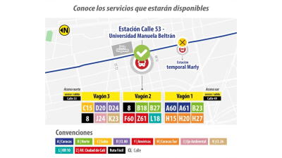 Estas son las 18 rutas troncales que operarán en la estación