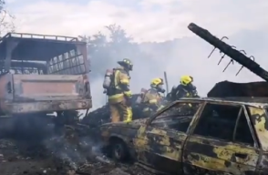 337779_BLU Radio. Incendio afectó a varios locales en el nororiente de Medellín / Foto: Captura de video