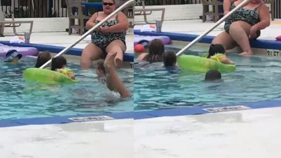 9600_La Kalle - ¡Cochina! Por no gastar agua de su casa se DEPILÓ en plena piscina - Foto: captura video 9600_La Kalle - ¡Cochina! Por no gastar agua de su casa se DEPILÓ en plena piscina - Foto: captura video