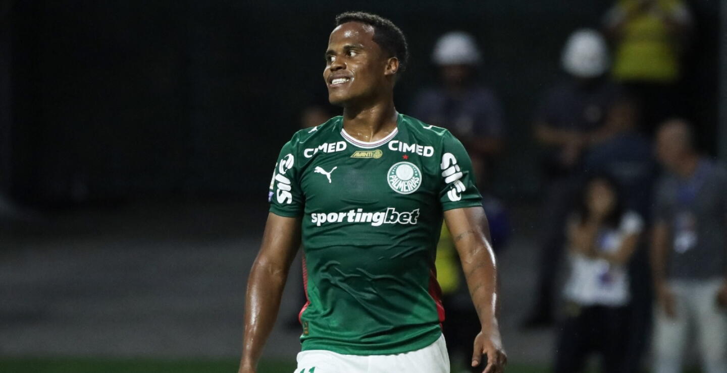 Jhon Arias, extremo colombiano que milita en Palmeiras.