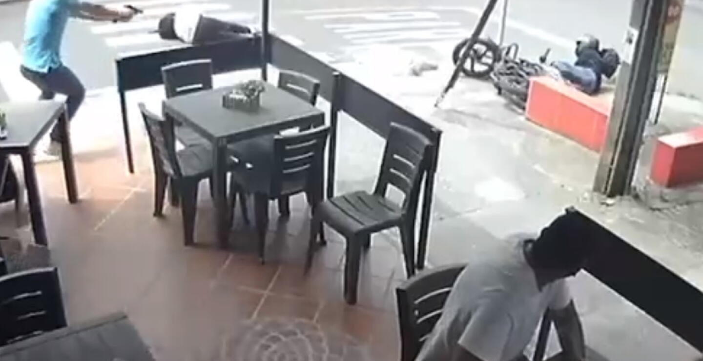 Nuevas imágenes del escolta que le dio de baja a un ladrón, en Medellín