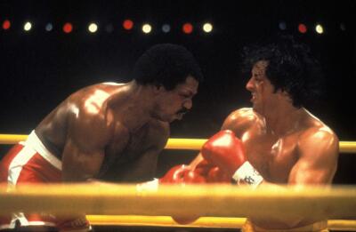 Carl Weathers y Sylvester Stallone en película 'Rocky 2'