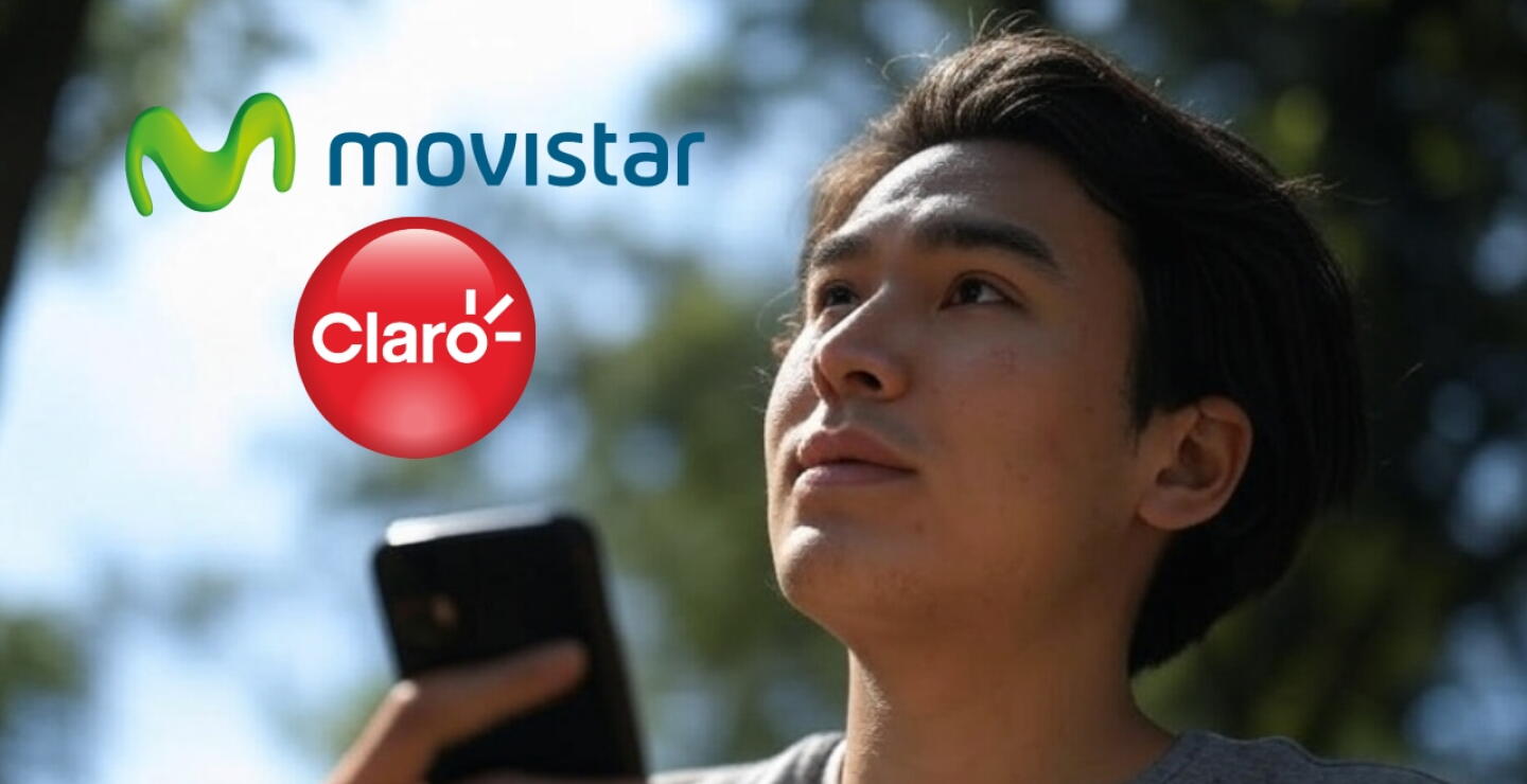 Persona pensando si usar Claro o Movistar.