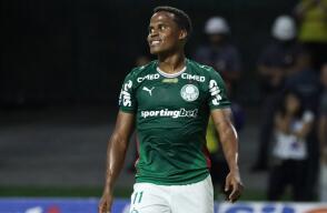 Jhon Arias, extremo colombiano que milita en Palmeiras.