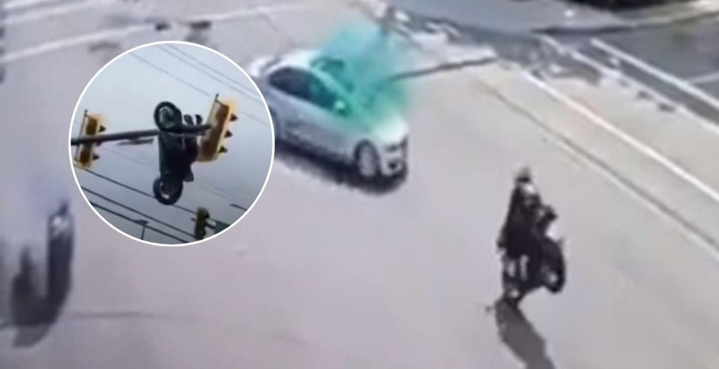 Accidente de moto quedó registrada en video