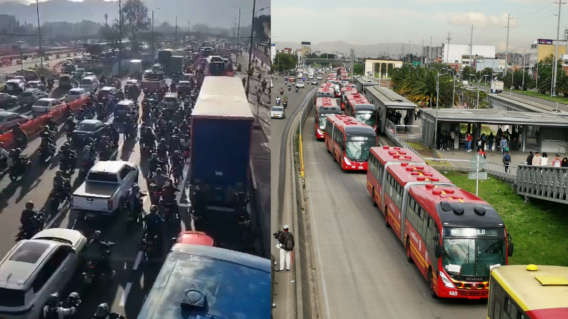 Trancón en Las Américas