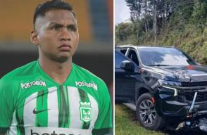 Así quedó la camioneta de Alfredo Morelos, jugador de nacional, tras el accidente